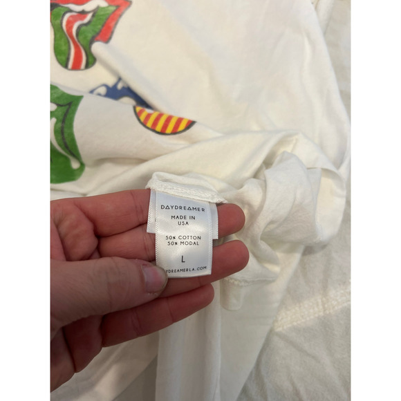 Daydreamer White Rolling Stones Tongue Tee T-Shirt Size L - Picture 5 of 6